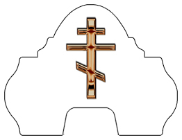 DARAY-L-519-BZ-WT Bronze Orthodox Cross White
